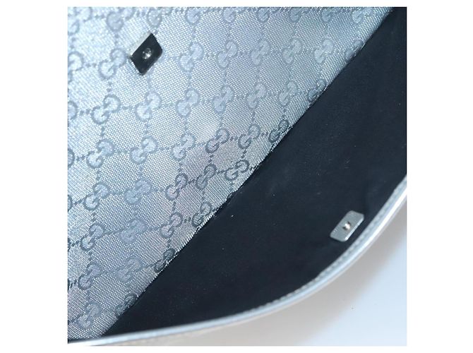 Borsa a Spalla GG Canvas Gucci Argento 145857 Auth ti3396 - vista 20