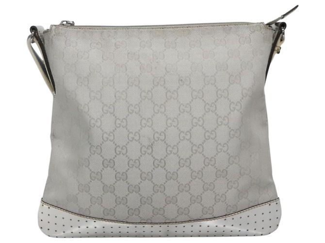 Borsa a Spalla GG Canvas Gucci Argento 145857 Auth ti3396 - vista 3