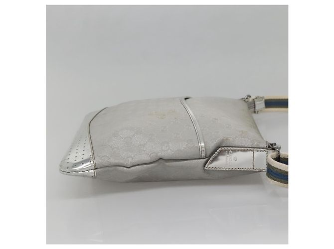Borsa a Spalla GG Canvas Gucci Argento 145857 Auth ti3396 - vista 5