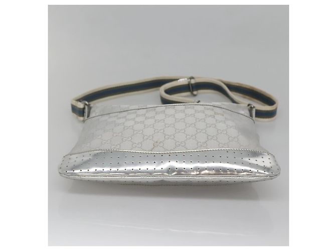 Borsa a Spalla GG Canvas Gucci Argento 145857 Auth ti3396 - vista 9