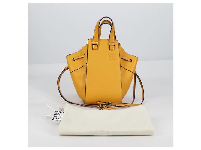 LOEWE Borsa a mano Hammock Compact in pelle gialla Auth 135252M Giallo - vista 12