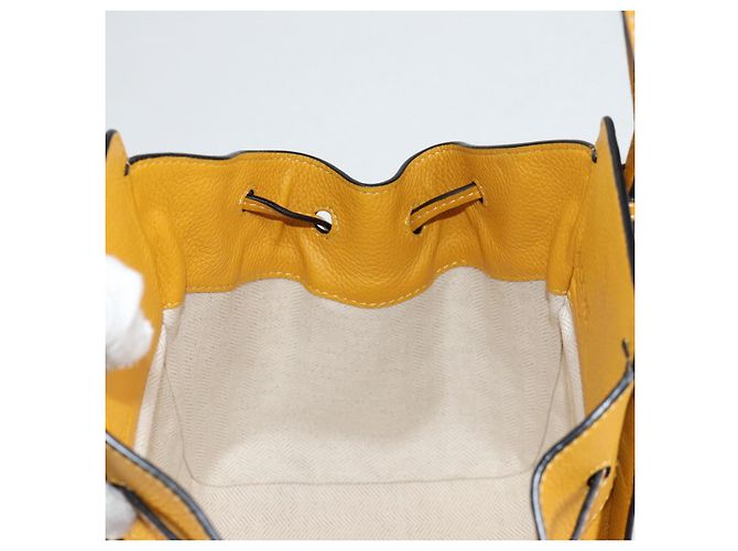 LOEWE Borsa a mano Hammock Compact in pelle gialla Auth 135252M Giallo - vista 19