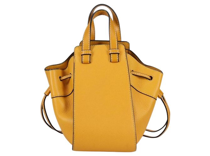 LOEWE Borsa a mano Hammock Compact in pelle gialla Auth 135252M Giallo - vista 2