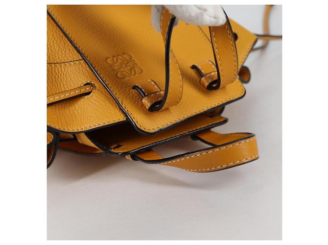 LOEWE Borsa a mano Hammock Compact in pelle gialla Auth 135252M Giallo - vista 6