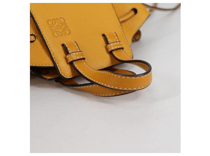LOEWE Borsa a mano Hammock Compact in pelle gialla Auth 135252M Giallo - vista 7