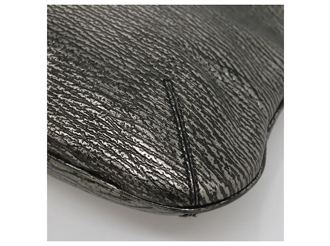 SAINT LAURENT Borsa a Spalla Metropolis Pelle Argento Auth am8965 - vista 10