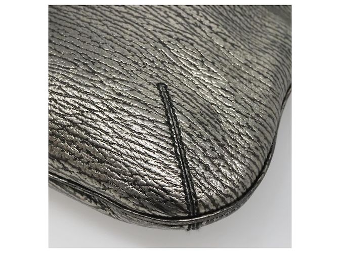 SAINT LAURENT Borsa a Spalla Metropolis Pelle Argento Auth am8965 - vista 12