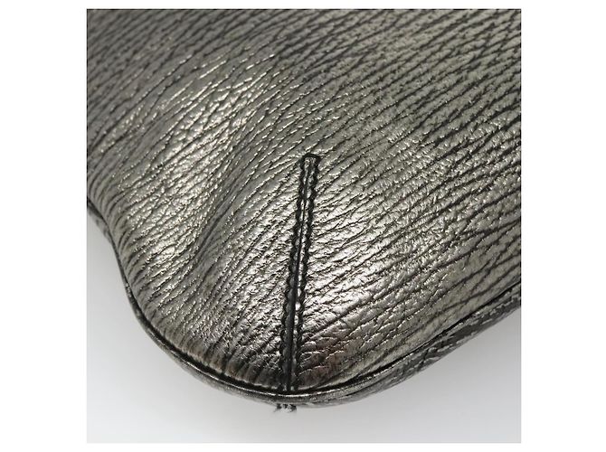 SAINT LAURENT Borsa a Spalla Metropolis Pelle Argento Auth am8965 - vista 13