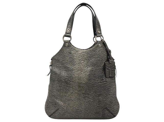 SAINT LAURENT Borsa a Spalla Metropolis Pelle Argento Auth am8965 - vista 2