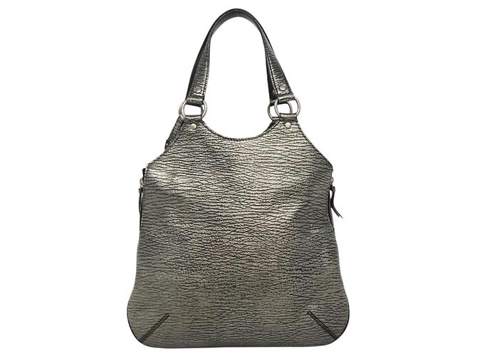 SAINT LAURENT Borsa a Spalla Metropolis Pelle Argento Auth am8965 - vista 3