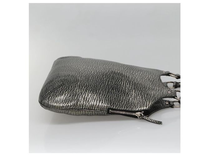 SAINT LAURENT Borsa a Spalla Metropolis Pelle Argento Auth am8965 - vista 5