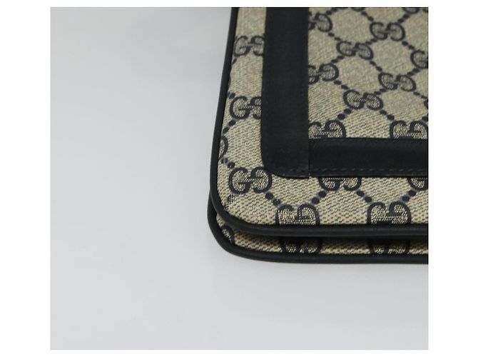GUCCI GG Supreme Sherry Line Borsa a Spalla PVC Blu Navy Oro 41 02 013 Auth ep10484 D'oro - vista 10
