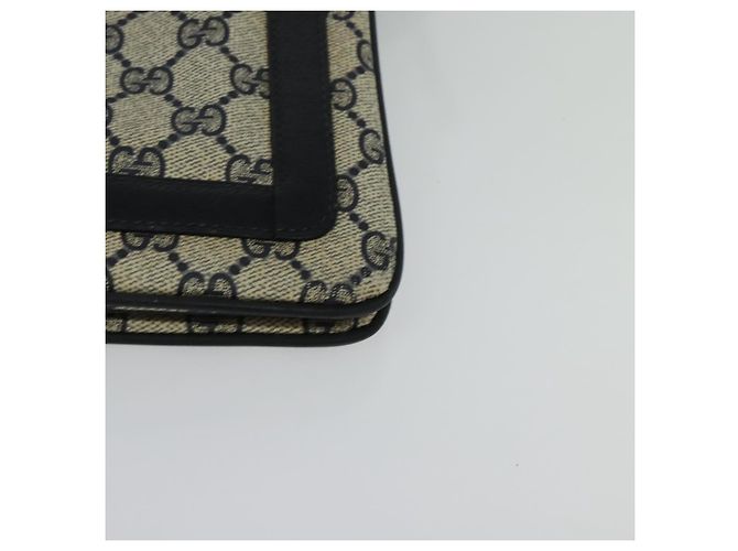 GUCCI GG Supreme Sherry Line Borsa a Spalla PVC Blu Navy Oro 41 02 013 Auth ep10484 D'oro - vista 11