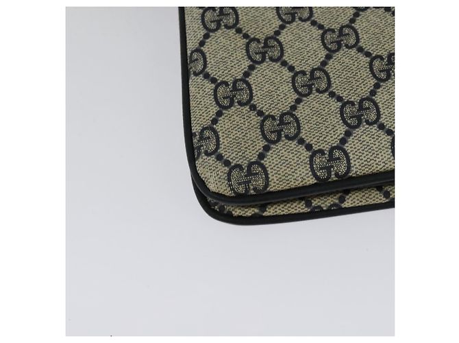 GUCCI GG Supreme Sherry Line Borsa a Spalla PVC Blu Navy Oro 41 02 013 Auth ep10484 D'oro - vista 12