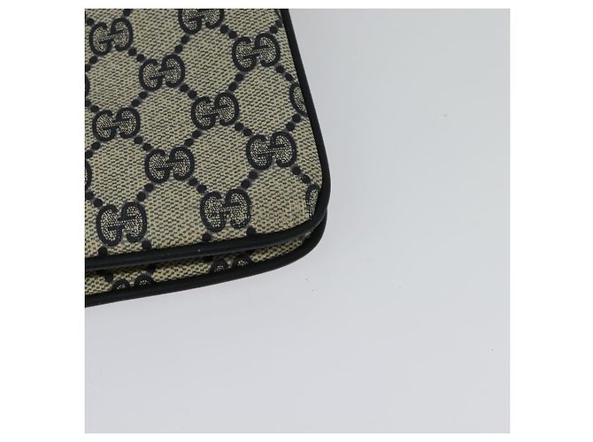GUCCI GG Supreme Sherry Line Borsa a Spalla PVC Blu Navy Oro 41 02 013 Auth ep10484 D'oro - vista 13