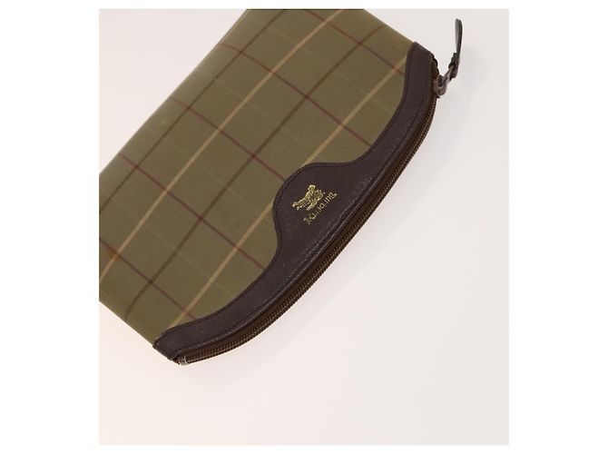 Borsa Clutch BURBERRY in Tela e Pelle 4 pezzi Beige Marrone Nero Auth bs29014 - vista 19