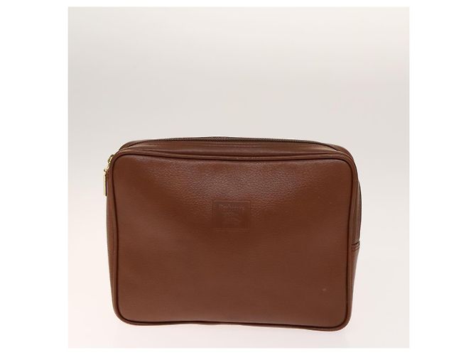 Borsa Clutch BURBERRY in Tela e Pelle 4 pezzi Beige Marrone Nero Auth bs29014 - vista 2