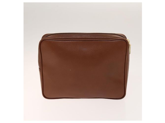 Borsa Clutch BURBERRY in Tela e Pelle 4 pezzi Beige Marrone Nero Auth bs29014 - vista 3