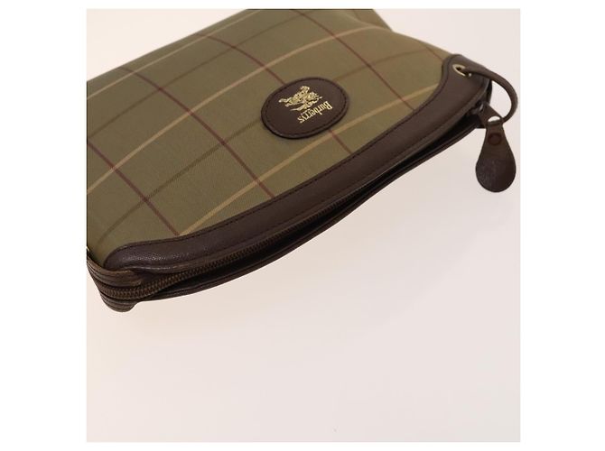 Borsa Clutch BURBERRY in Tela e Pelle 4 pezzi Beige Marrone Nero Auth bs29014 - vista 9