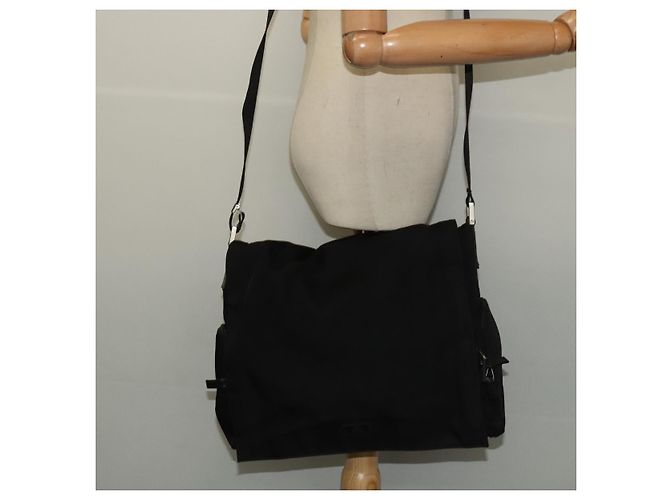 Borsa a Spalla GUCCI in Nylon Nera 019 0340 Auth 134971 Nero - vista 22