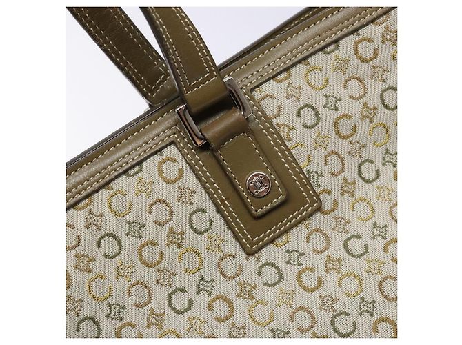 Céline CELINE C Macadam Canvas Tote Bag Khaki Silber Auth BA5408 - Ansicht 15