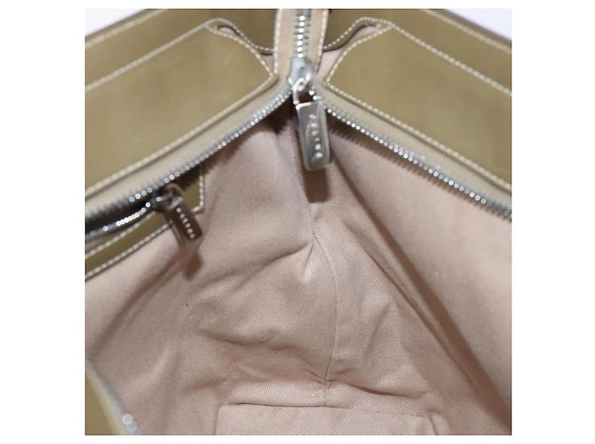 Céline CELINE C Macadam Canvas Tote Bag Khaki Silber Auth BA5408 - Ansicht 19