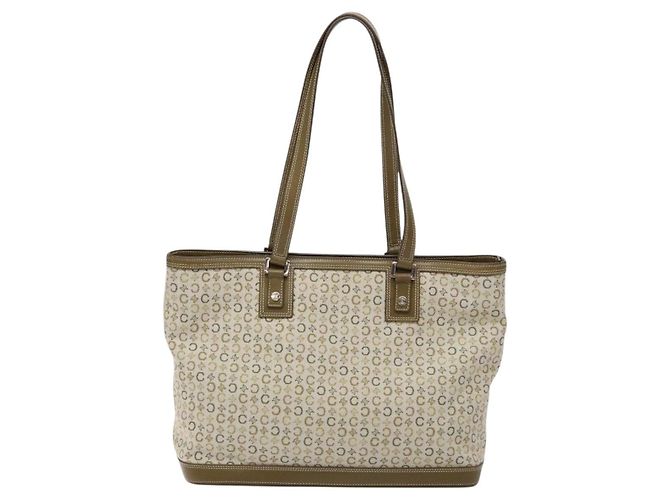 Céline CELINE C Macadam Canvas Tote Bag Khaki Silber Auth BA5408 - Ansicht 2