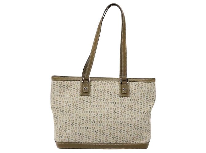 Céline CELINE C Macadam Canvas Tote Bag Khaki Silber Auth BA5408 - Ansicht 3