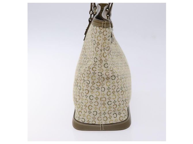 Céline CELINE C Macadam Canvas Tote Bag Khaki Silber Auth BA5408 - Ansicht 4