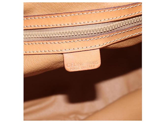 Céline Borsa a Spalla in Tela Macadam CELINE in Pelle PVC Marrone Oro Auth 136201 D'oro - vista 20
