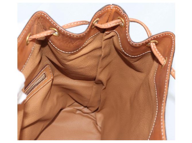 Céline Borsa a Spalla in Tela Macadam CELINE in Pelle PVC Marrone Oro Auth 136201 D'oro - vista 23