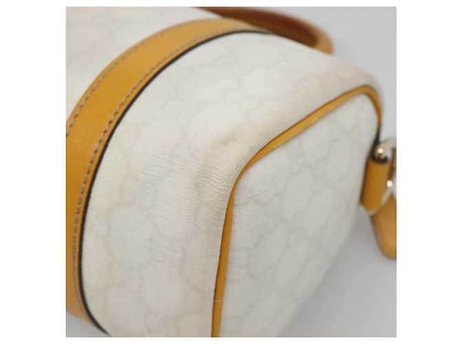 Gucci Borsa GG Supreme in PVC bianco e oro 193604 Auth 141249 D'oro - vista 12