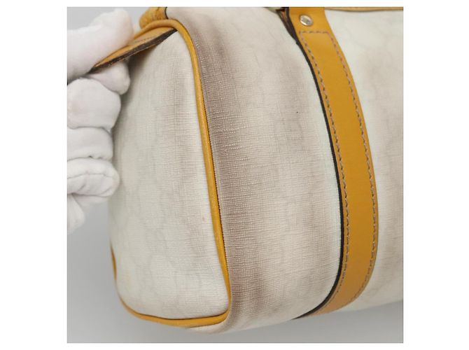 Gucci Borsa GG Supreme in PVC bianco e oro 193604 Auth 141249 D'oro - vista 14