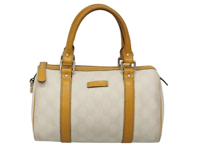 Gucci Borsa GG Supreme in PVC bianco e oro 193604 Auth 141249 D'oro - vista 2