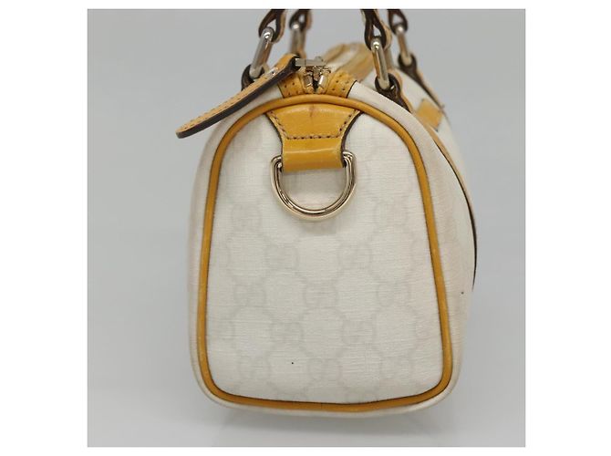 Gucci Borsa GG Supreme in PVC bianco e oro 193604 Auth 141249 D'oro - vista 4