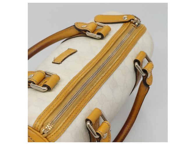 Gucci Borsa GG Supreme in PVC bianco e oro 193604 Auth 141249 D'oro - vista 6