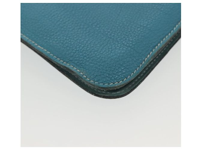 Hermès HERMES Borsa Clutch Dogon Meeting Togo Blu Chiaro Argento Auth BA5083 - vista 10