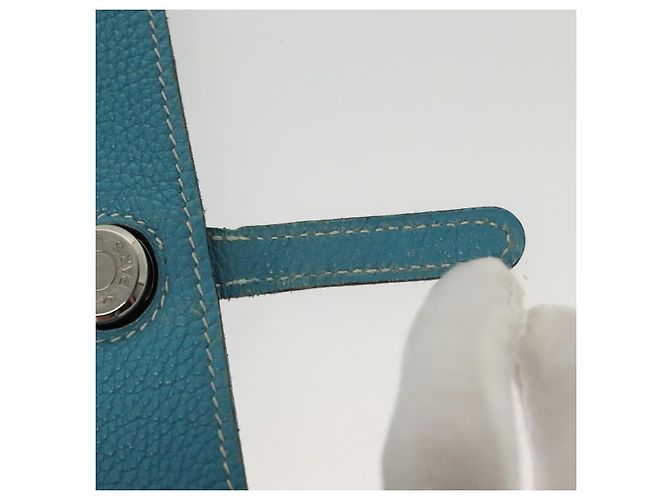 Hermès HERMES Borsa Clutch Dogon Meeting Togo Blu Chiaro Argento Auth BA5083 - vista 13
