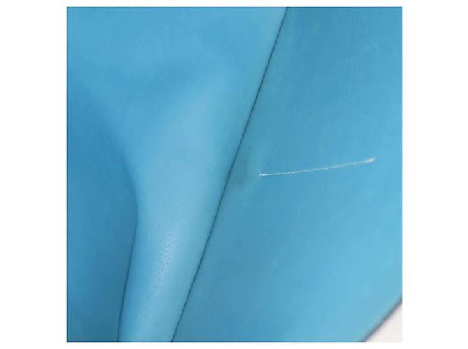 Hermès HERMES Borsa Clutch Dogon Meeting Togo Blu Chiaro Argento Auth BA5083 - vista 16