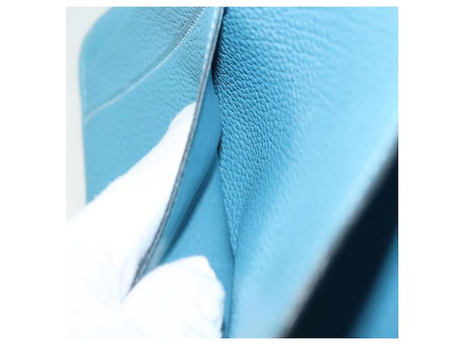 Hermès HERMES Borsa Clutch Dogon Meeting Togo Blu Chiaro Argento Auth BA5083 - vue 19