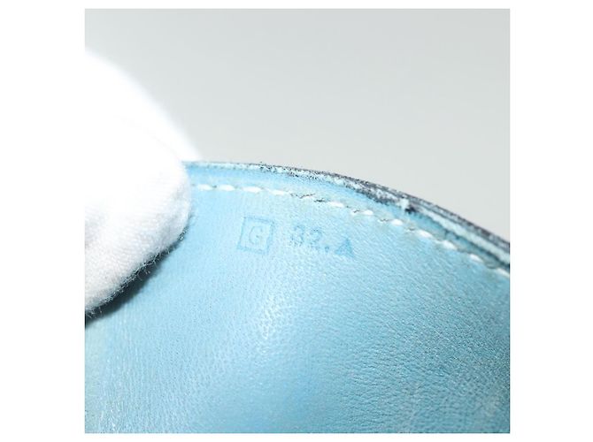 Hermès HERMES Borsa Clutch Dogon Meeting Togo Blu Chiaro Argento Auth BA5083 - vue 20
