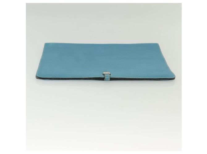 Hermès HERMES Borsa Clutch Dogon Meeting Togo Blu Chiaro Argento Auth BA5083 - vista 7