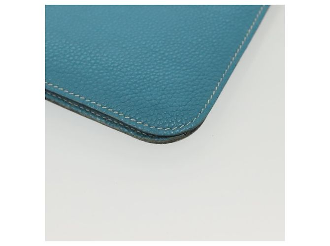 Hermès HERMES Borsa Clutch Dogon Meeting Togo Blu Chiaro Argento Auth BA5083 - vista 8