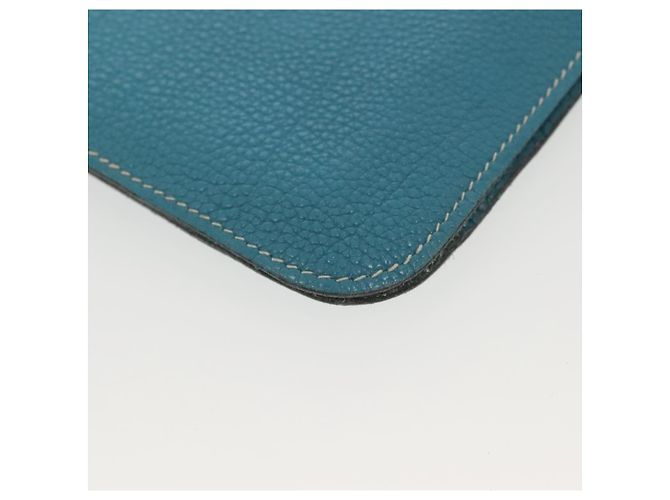 Hermès HERMES Borsa Clutch Dogon Meeting Togo Blu Chiaro Argento Auth BA5083 - vista 9