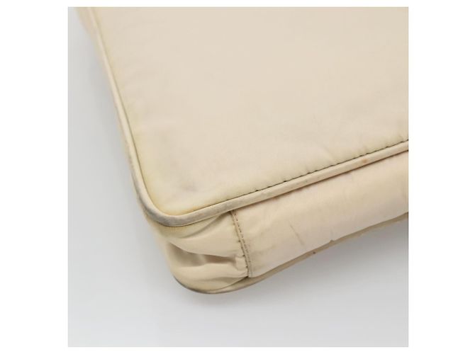 Borsa Tote PRADA Nylon Beige Argento Auth gh666 - vista 13