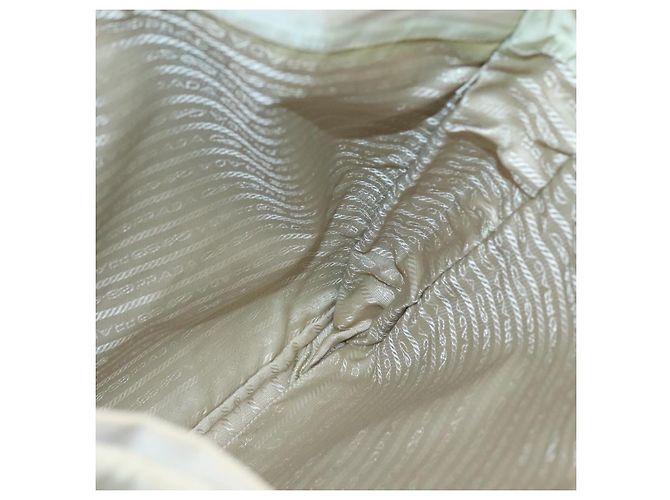 Borsa Tote PRADA Nylon Beige Argento Auth gh666 - vista 17