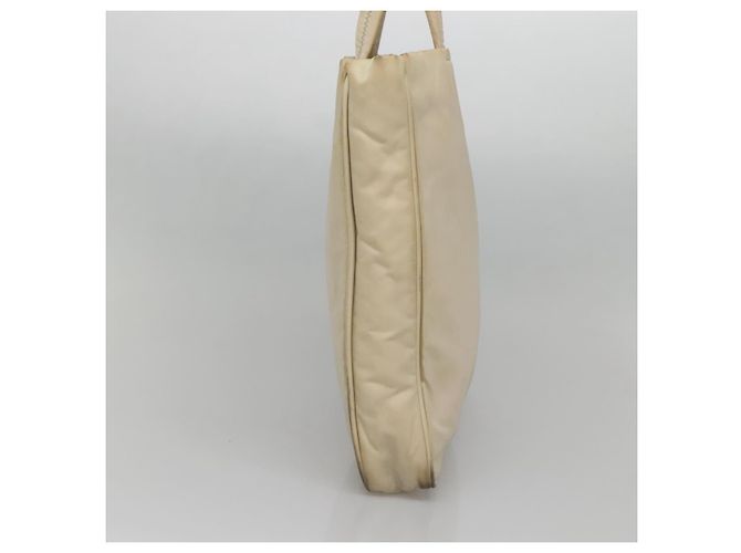 Borsa Tote PRADA Nylon Beige Argento Auth gh666 - vista 4