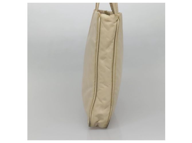 Borsa Tote PRADA Nylon Beige Argento Auth gh666 - vista 5