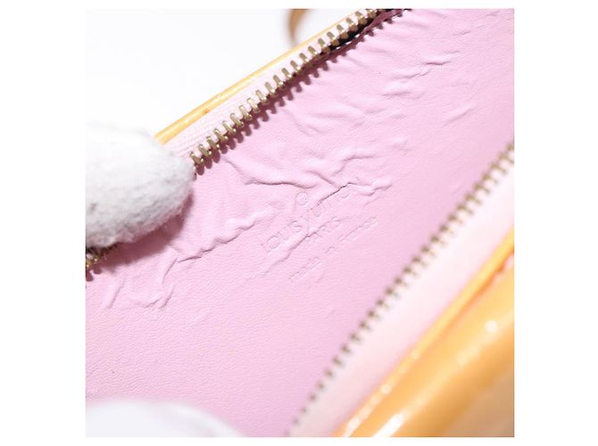 LOUIS VUITTON Vernis Motto Accessory Pouch Marshmallow Pink M91312 Auth BA5484 - view 10