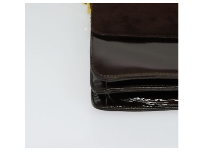BALLY Borsa a Spalla in Pelle Scamosciata Marrone Scuro Oro Auth BA5436 D'oro - vista 10